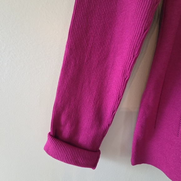 Adolfo Domínguez Magenta Ribbed Knit Sweater Women’s Small Long Sleeve Crew Neck - Picture 9 of 13